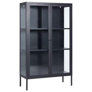 Beliani Armoire vitrine en Acier Moderne NASH  