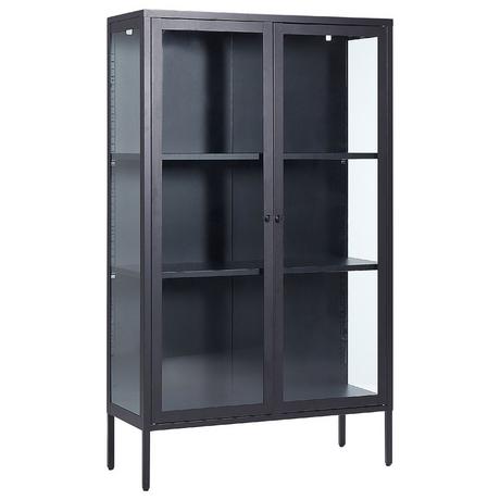 Beliani Armoire vitrine en Acier Moderne NASH  