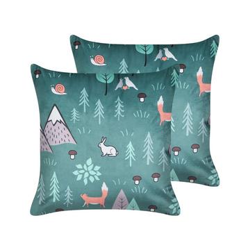 Dekokissen 2er Set aus Samtstoff Modern FOOTHILL