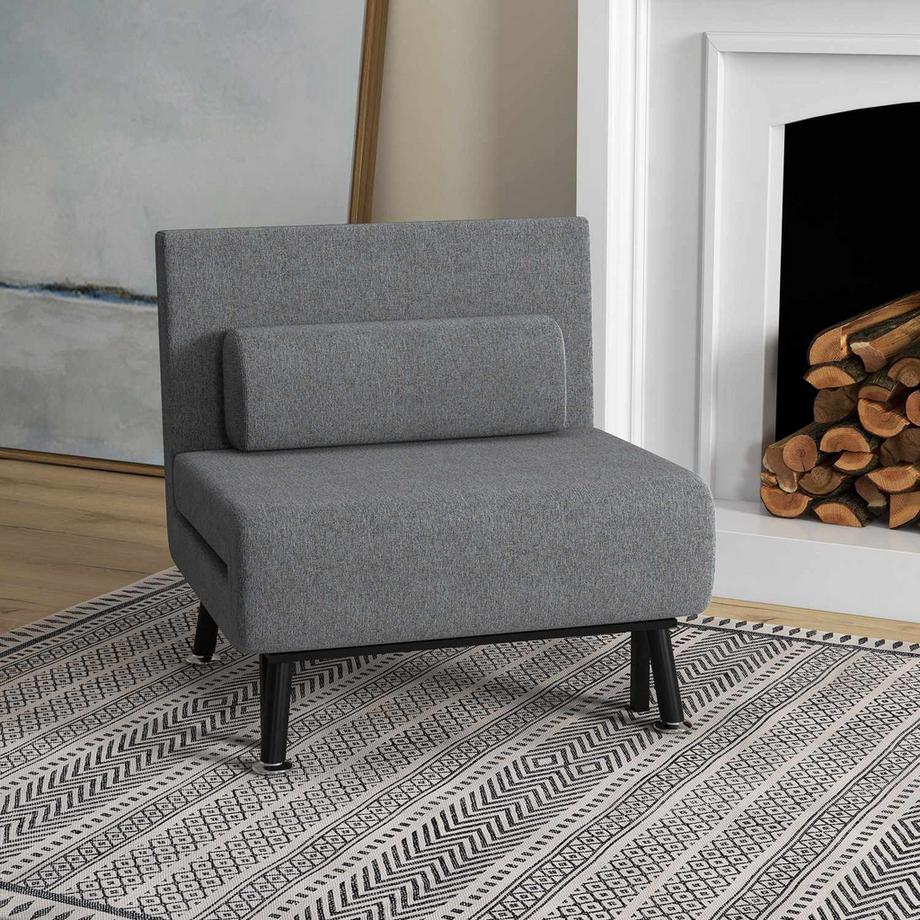 Northio Chaise De Couchage, Chaise Pliante Avec Fonction Lit, Dossier Réglable, Gris Foncé  