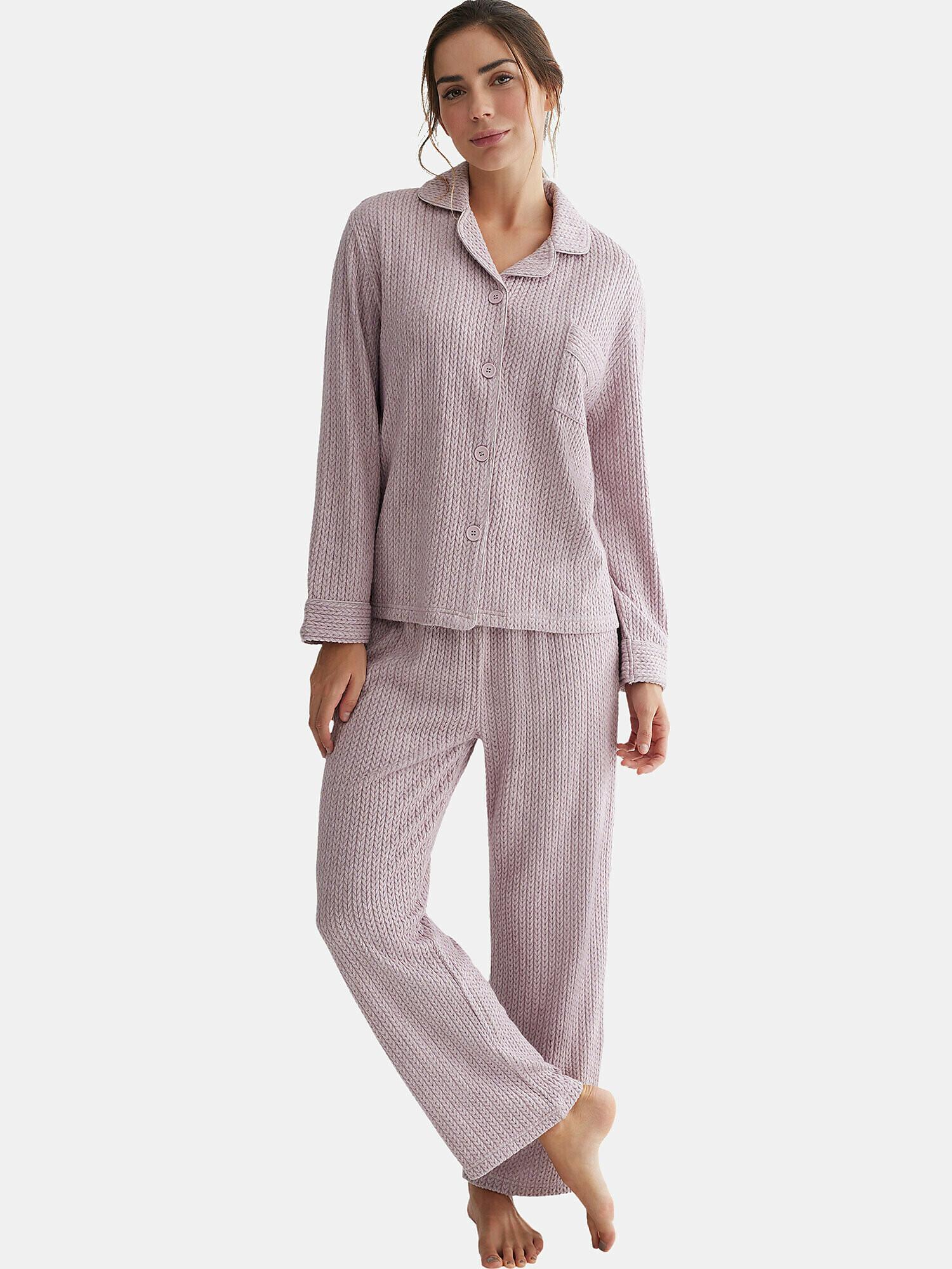 Image of Pyjama Hose Hemd Langarm Espiga Unisex Altrosa M
