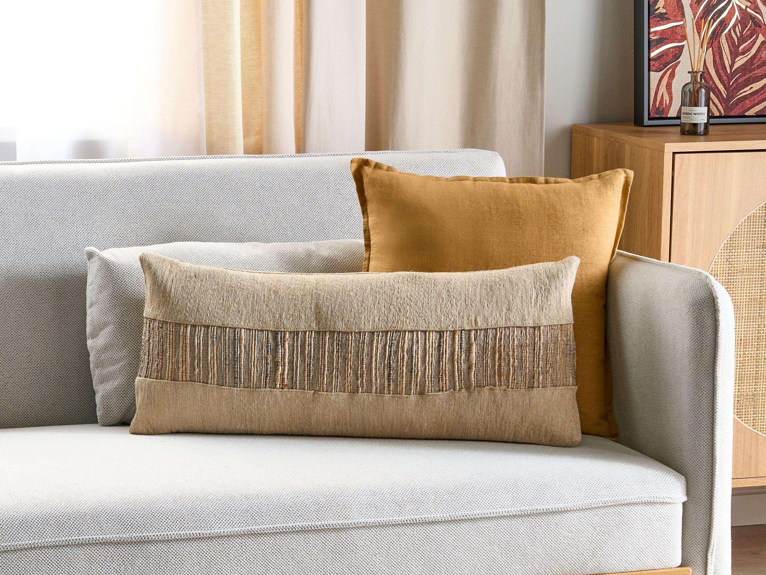 Beliani Coussin en Jute Boho LUINA  