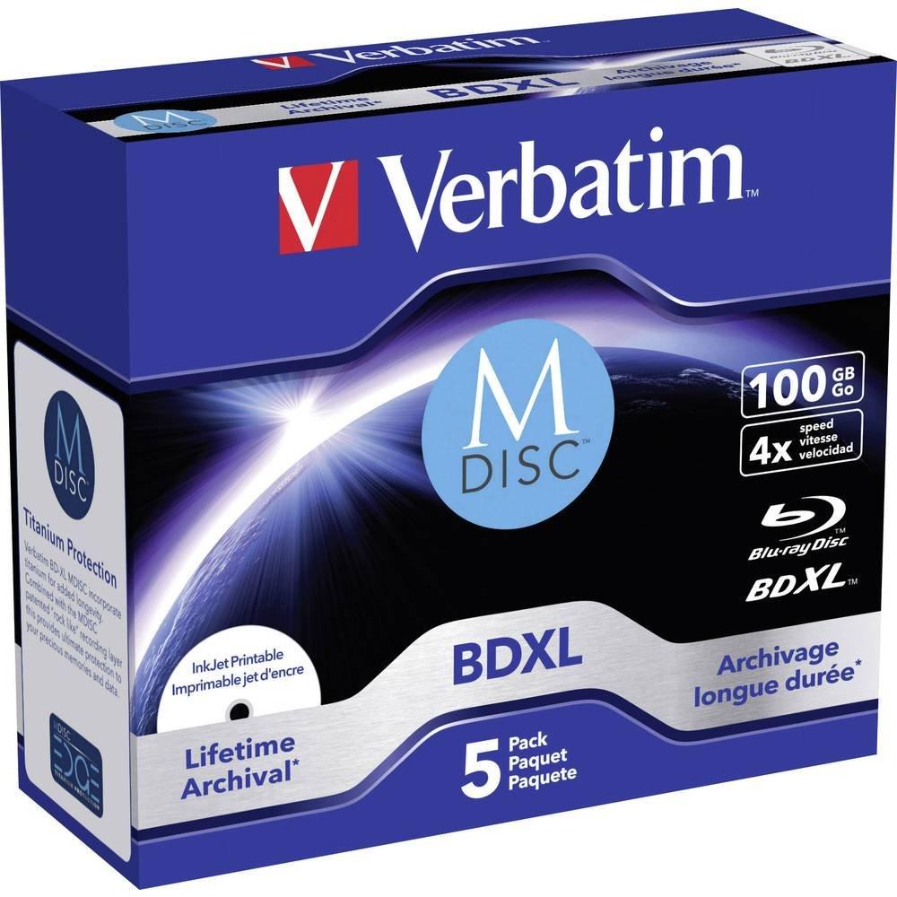 Verbatim  Verbatim 43834 M-DISC Blu-ray vergine 100 GB 1 pz. Jewel case stampabile 