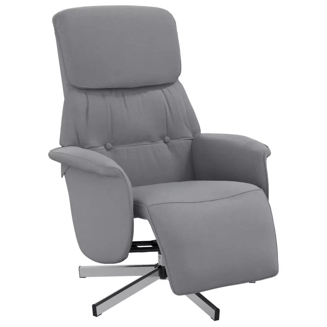 Fauteuil inclinable avec repose pieds gris clair tissu