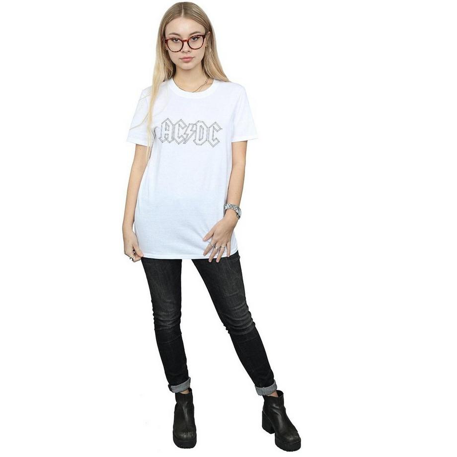 AC/DC ACDC Bedrucktes Boyfriend Fit T-Shirt  