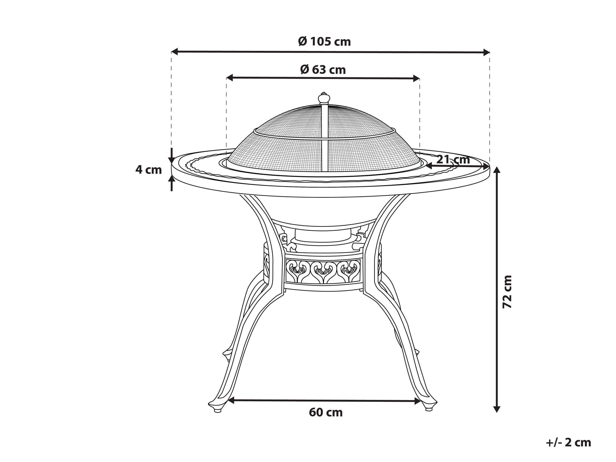 Beliani Table de jardin en Aluminium Rétro MANFRIA  