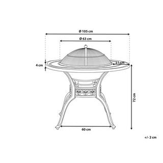 Beliani Table de jardin en Aluminium Rétro MANFRIA  