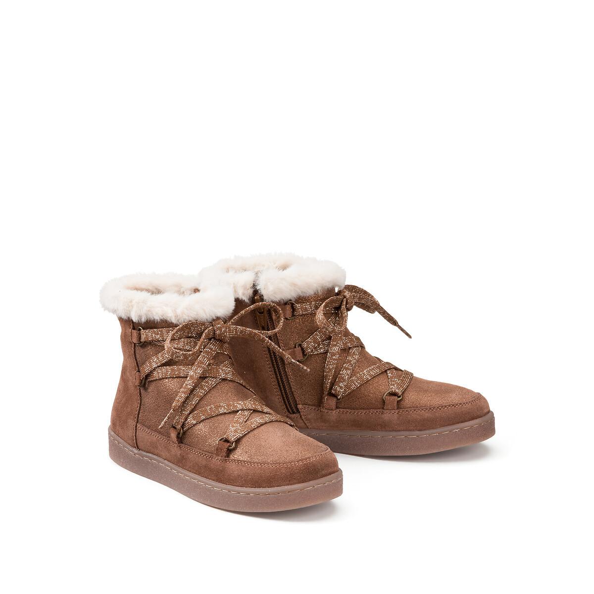 Image of Gefütterte Boots Aus Leder Damen Braun 26