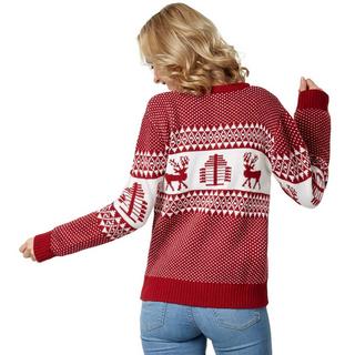 Tectake  Pull de Noël Merveille hivernale rouge-blanc s 