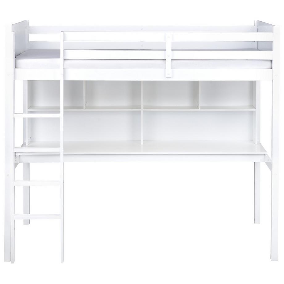 Beliani Letto matrimoniale alto con scrivania en Legno di pino  FOUCAMONT  