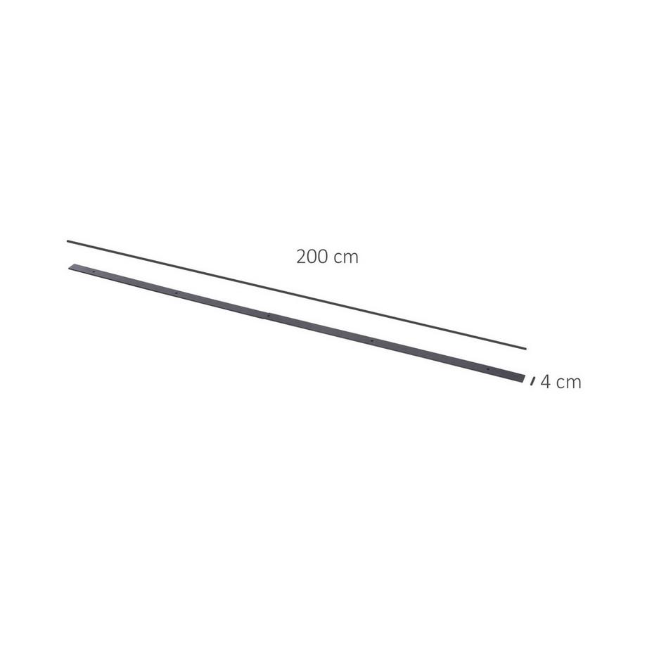 Northio  Schiebetüren-Beschlagsatz 200 cm Komplett-Set mit Schienen, Rollen, Anti-Sprung-Vorrichtungen, Türstopper, Bodenführung, Schiebetürsystem aus Kohlenstoffstahl Braun 