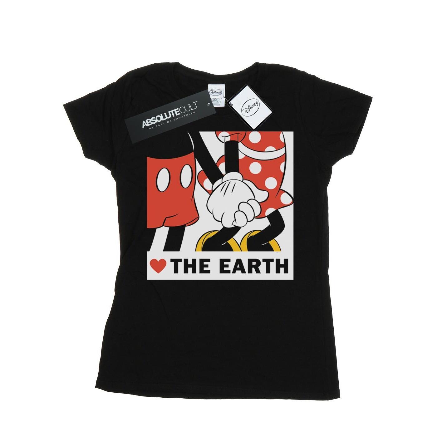 Image of Mickey Mouse Heart The Earth Tshirt Damen Schwarz S