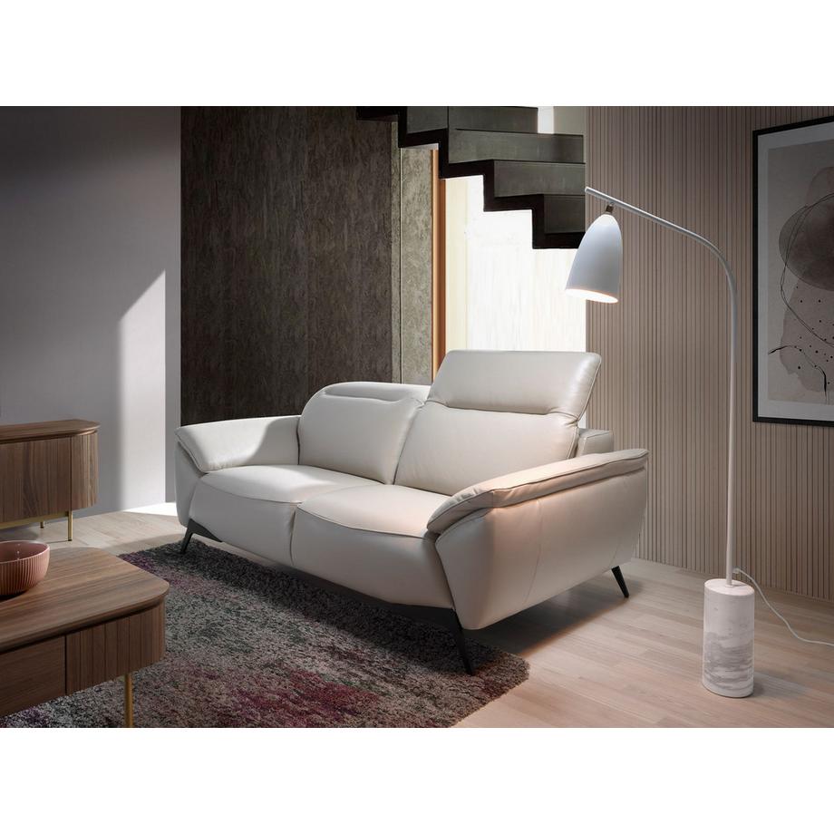 ANGEL CERDA Canapé 2 places en cuir taupe  