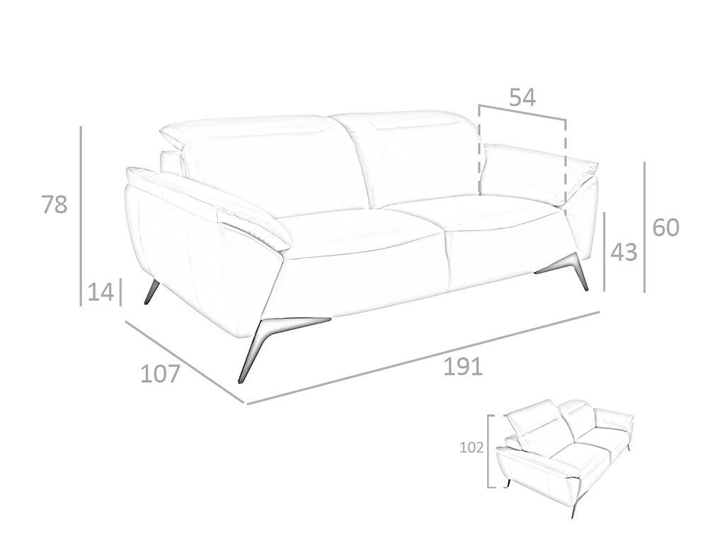 ANGEL CERDA 2-Sitzer-Sofa aus em Leder  