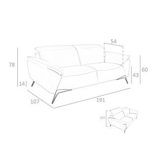 ANGEL CERDA 2-Sitzer-Sofa aus em Leder  