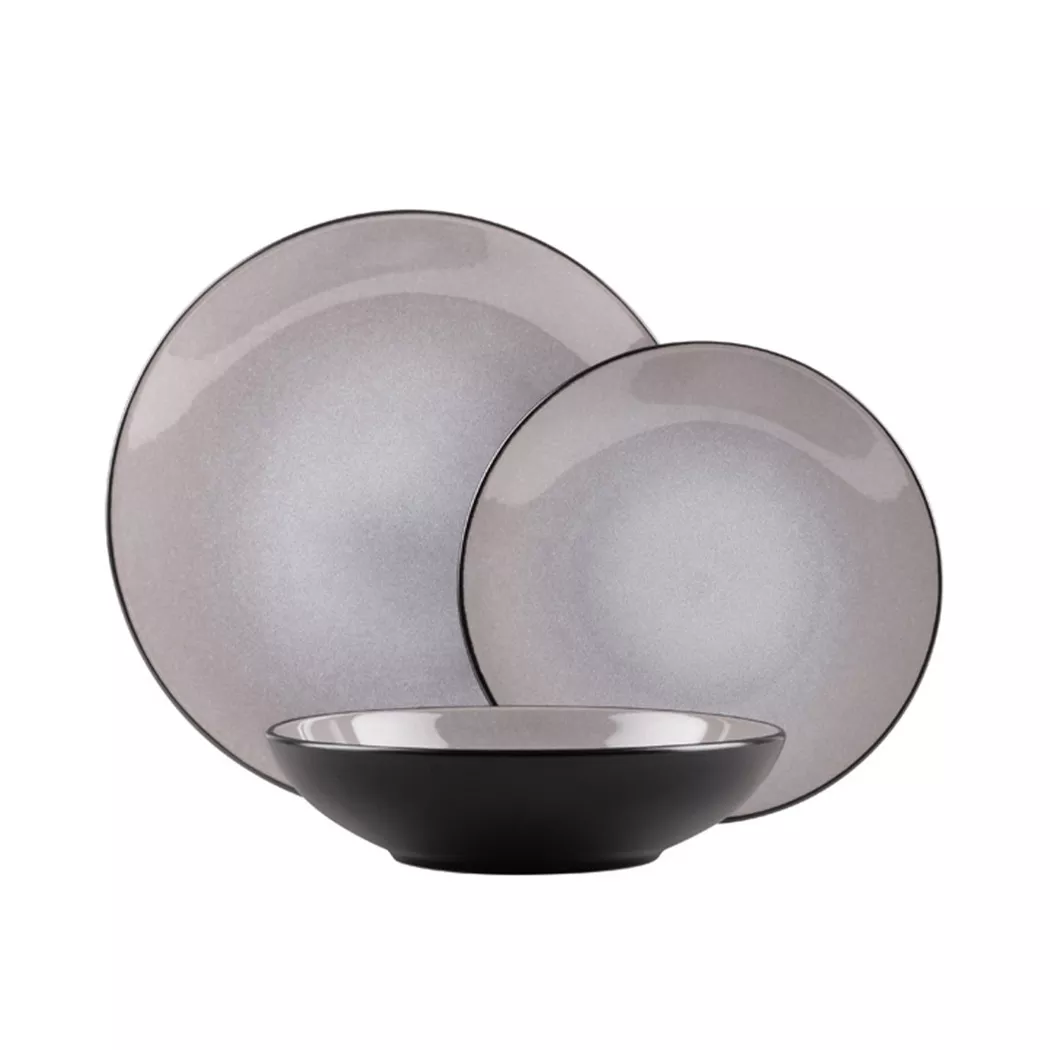Berlinger Haus - Set d'assiettes 18 pièces taupe, 18 Stück