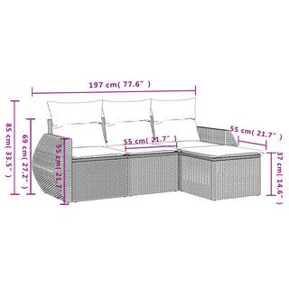 VidaXL Garten sofagarnitur poly-rattan  