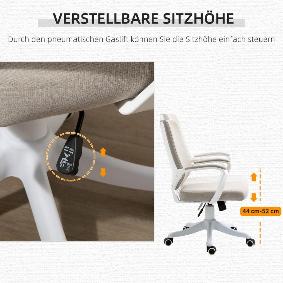 Northio Chaise De Bureau Chaise De Bureau Avec Fonction Berçante Dossier Réglable En Hauteur Épais Rembourré Ergonomique Roues Pivotantes À 360° 62X69X92-100 Cm  