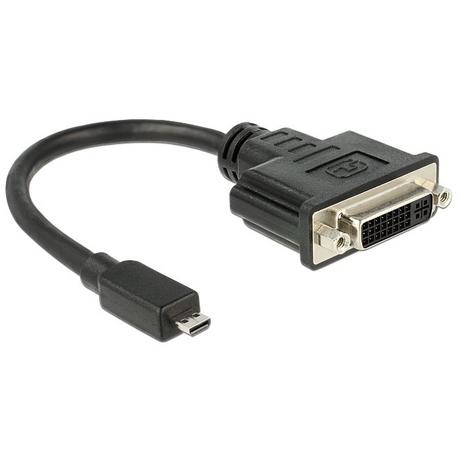 DeLock  DeLOCK 65563 câble vidéo et adaptateur 0,2 m DVI-D Micro-HDMI Noir 