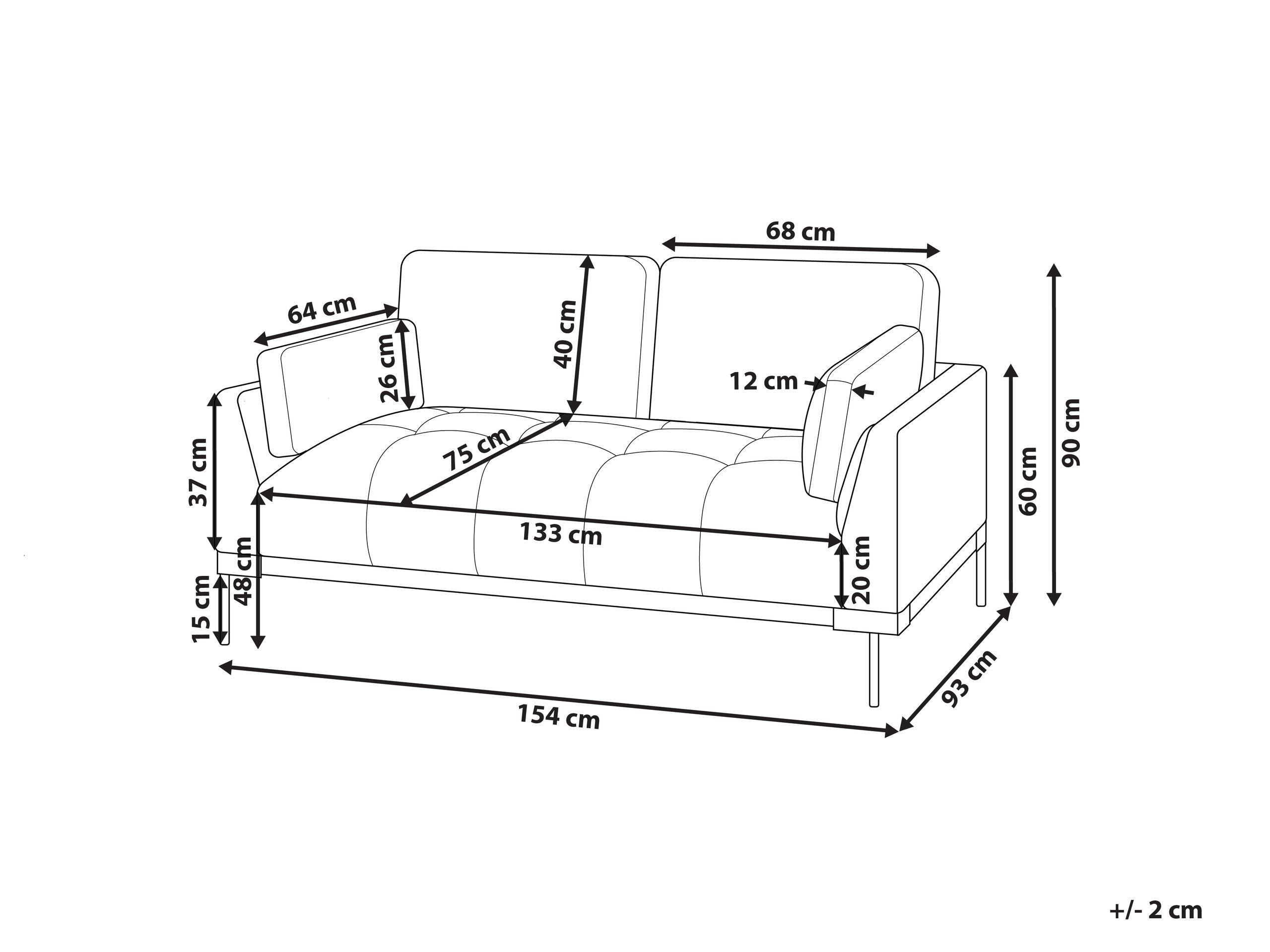 Beliani 2 Sitzer Sofa aus Polyester Modern SKAVEN  