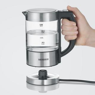 SEVERIN WK  Wasserkocher schnurlos, BPA-frei Edelstahl, Schwarz  