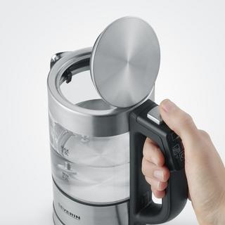 SEVERIN WK  Wasserkocher schnurlos, BPA-frei Edelstahl, Schwarz  