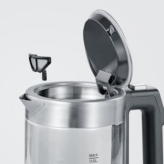 SEVERIN WK  Wasserkocher schnurlos, BPA-frei Edelstahl, Schwarz  