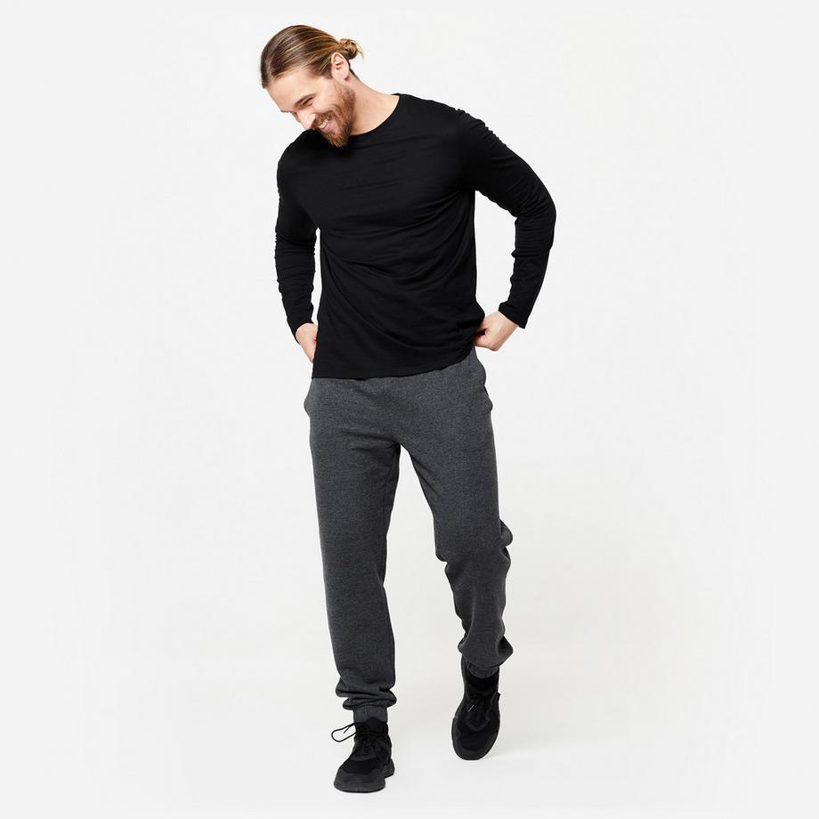 DOMYOS  T-shirt maniche lunghe uomo girocollo cotone 