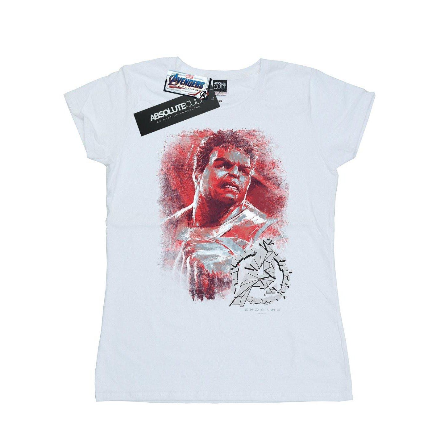 Image of Avengers Endgame Hulk Brushed Tshirt Damen Weiss L