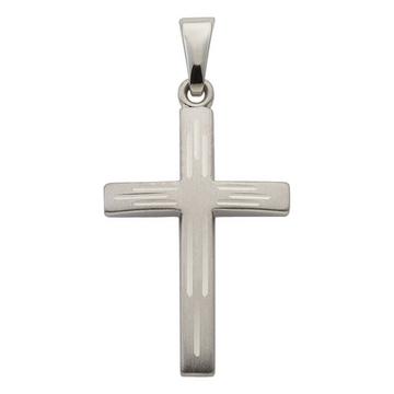 Pendentif croix en or blanc 750, 28x14mm