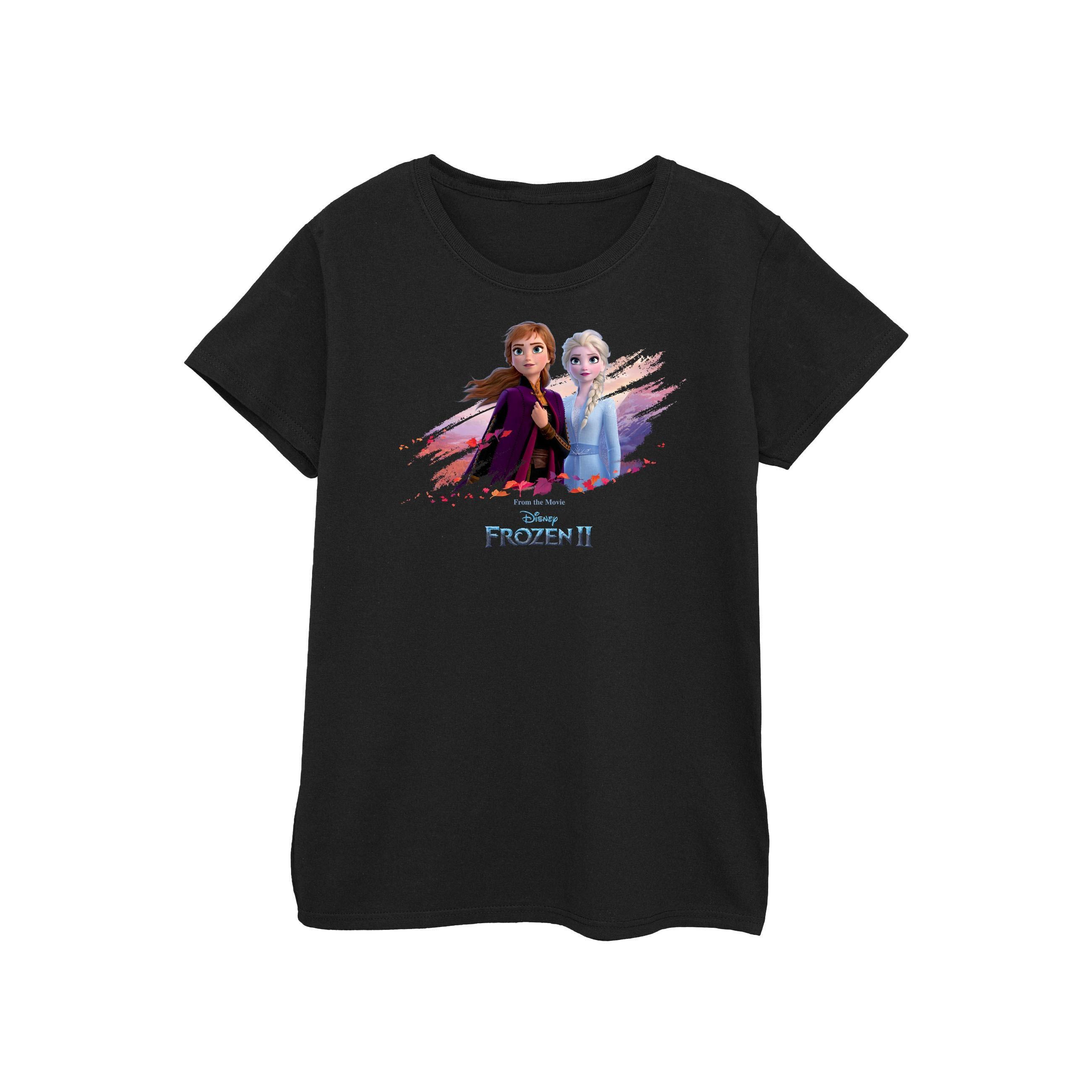 Image of Frozen 2 Elsa And Anna Nature Is Beautiful Tshirt Damen Schwarz S