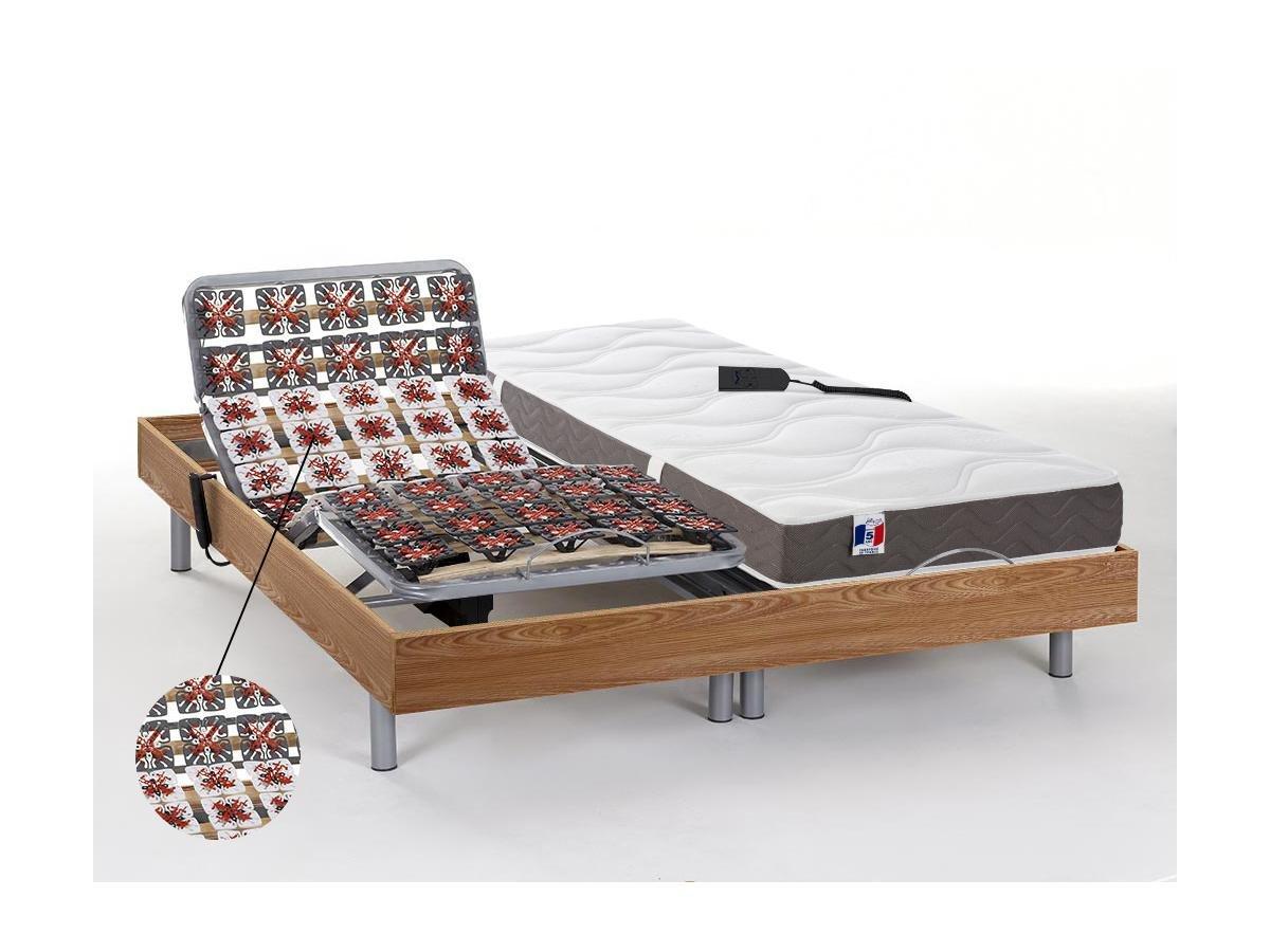 DREAMEA Set relax sole sospensioni 100% lattice 5 zone JUPITER di DREAMEA Quercia naturale 2motori OKIN  