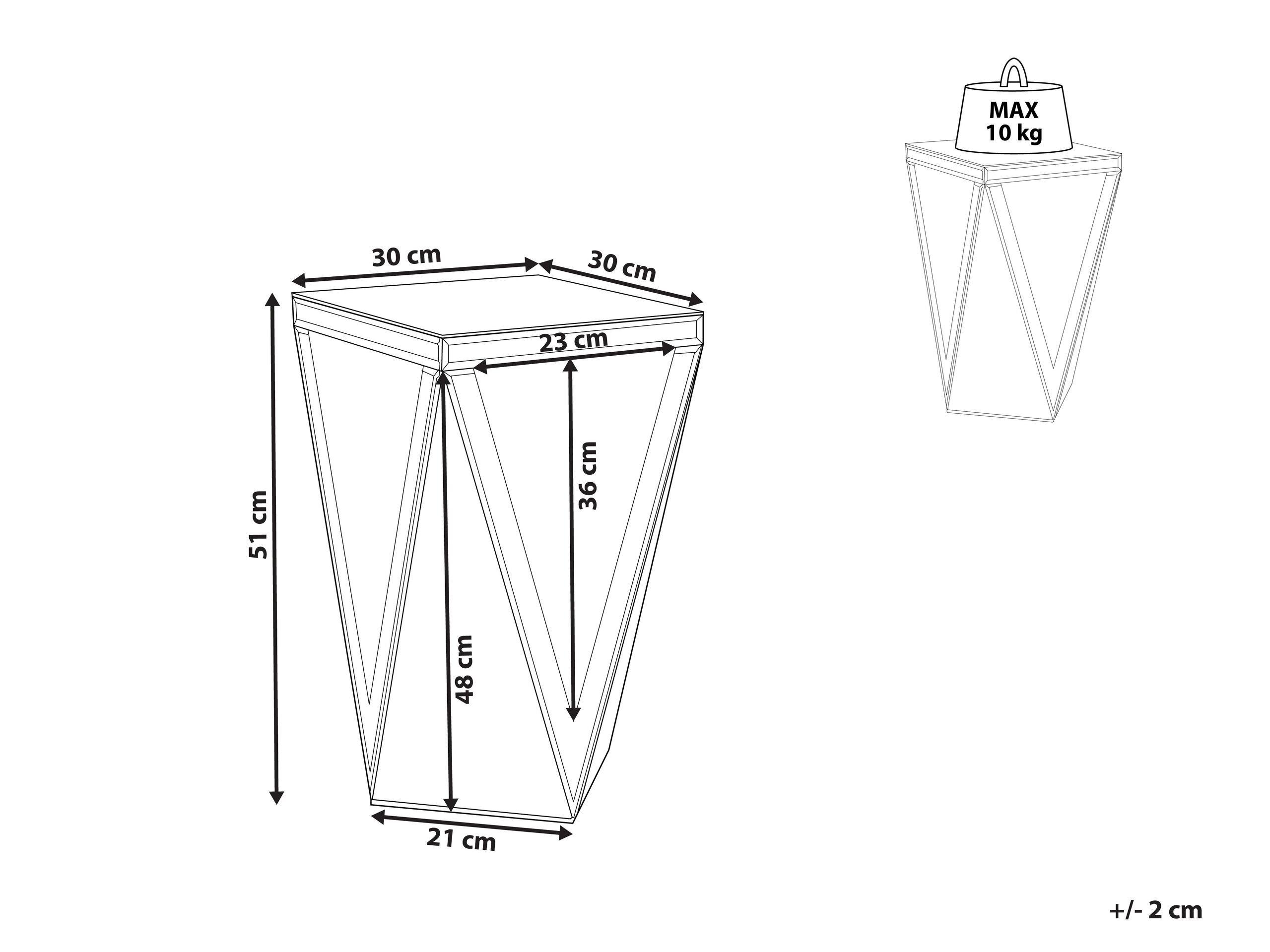 Beliani Table d'appoint en Verre Glamour LUXEY  