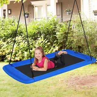 Northix Altalena per albero Altalena per bambini Altalena per albero per interni ed esterni con corde regolabili Blu  