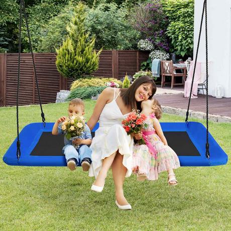 Northix Altalena per albero Altalena per bambini Altalena per albero per interni ed esterni con corde regolabili Blu  