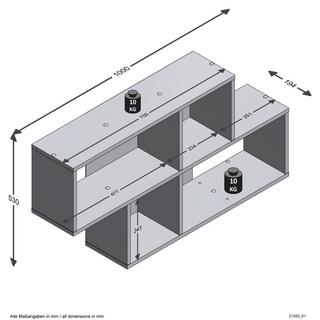 Calicosy Scaffale 4 Scomparti L100 cm - Nora  