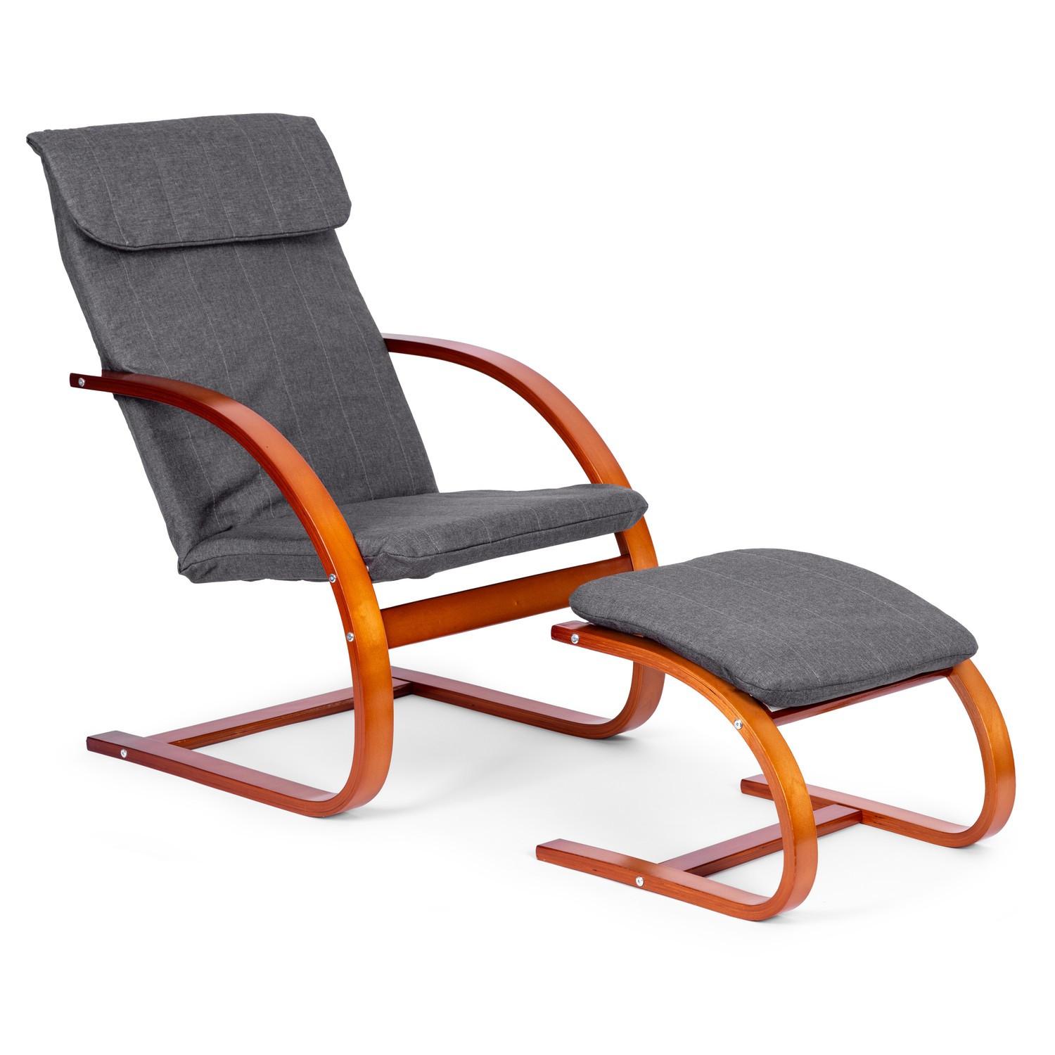 MST Sedia a dondolo finlandese con poggiapiedi reclinabile per soggiorno ModernHome  