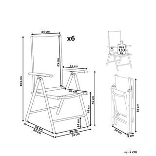 Beliani Gartenstuhl 6er Set aus Polyester Industriell CATANIA  