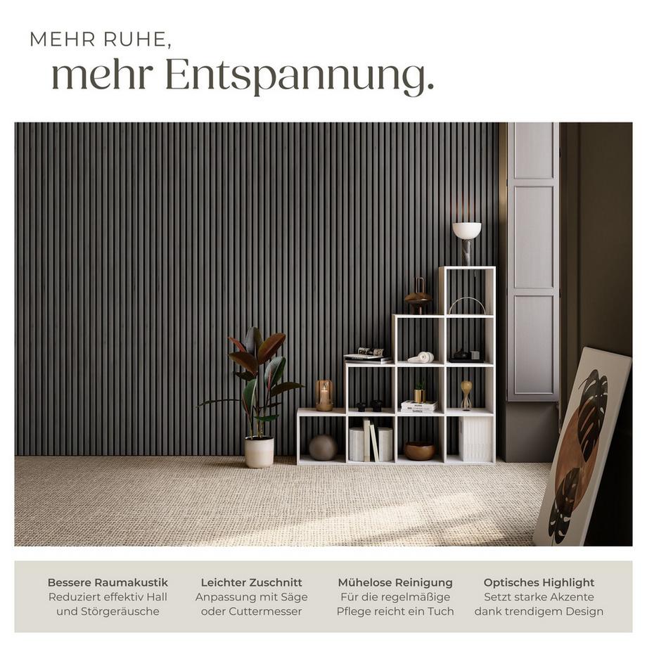 Tectake Akustikpaneele Sonic Wall je 60 x 120 x 2,1 cm, Größe flexibel anpassbar schallabsorbierender Filz  