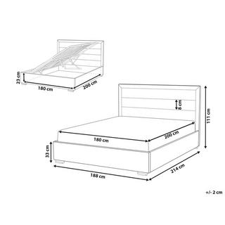 Beliani Bett mit Bettkasten aus Samtstoff Modern ROUEN  