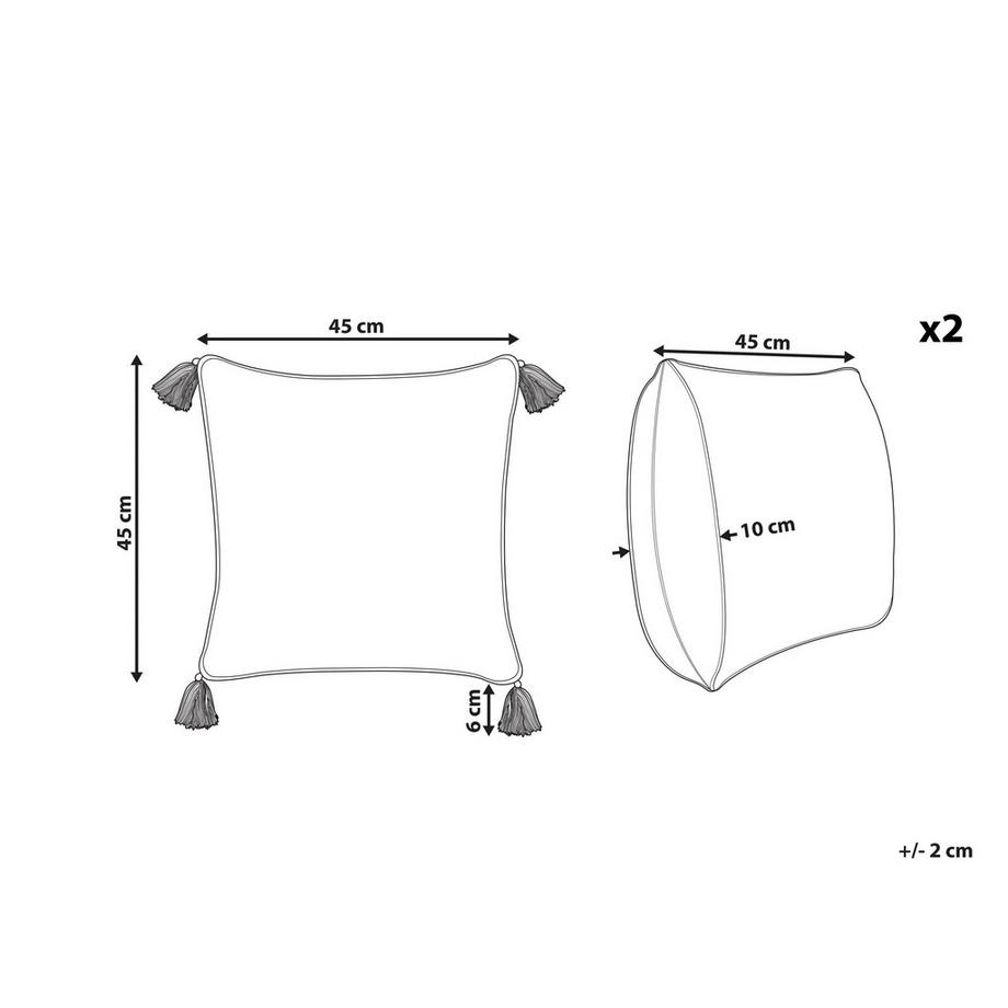 Beliani Dekokissen 2er Set aus Baumwolle Klassisch CARISSA  