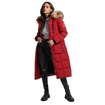 Cappotto trapuntato con cappuccio in ecopelliccia da donna Superdry Everest