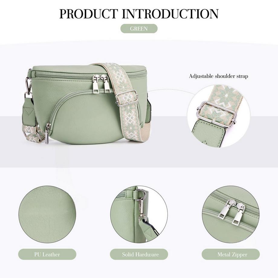 Only-bags.store Vegane Leder Umhängetasche mit RFID Blocker Kartenfach  