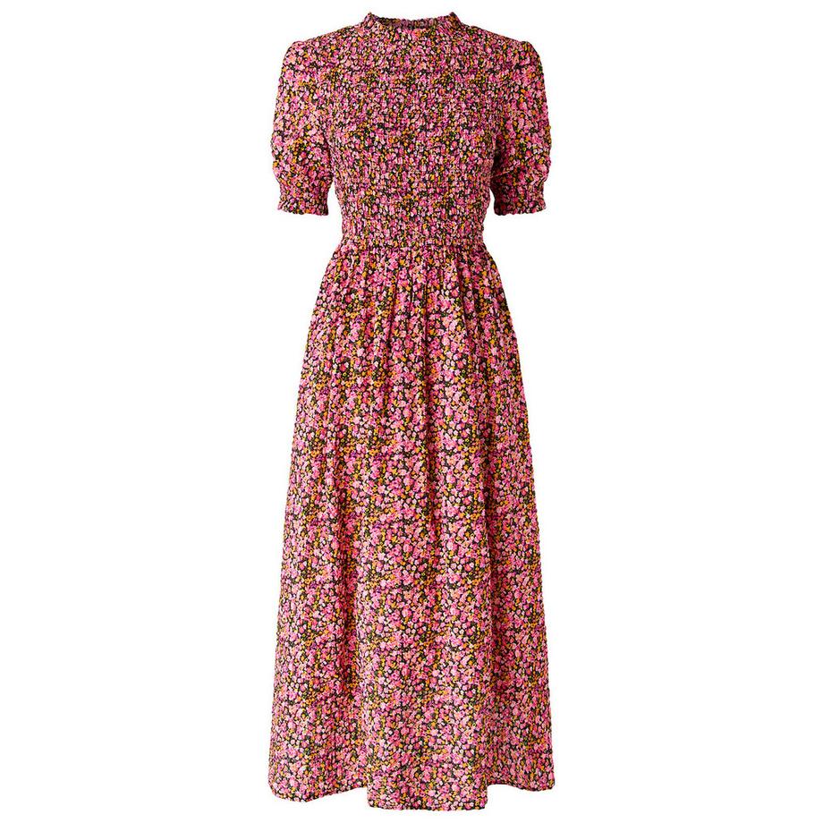 Joe Browns Kleid mit gesmokter Korsage und Blumenmuster  