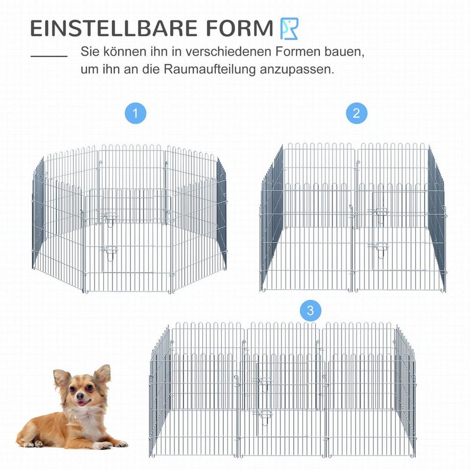 Northio  Recinto Da Esterno Per Cuccioli, Recinto E Box Per Cuccioli In 8 Parti, 63X76 Cm, Sicuro E Stabile 