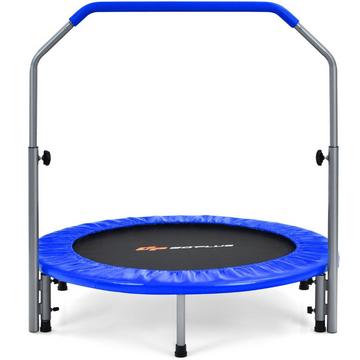 Mini trampolino trampolino fitness pieghevole Ø101 cm con maniglia regolabile in altezza blu + nero