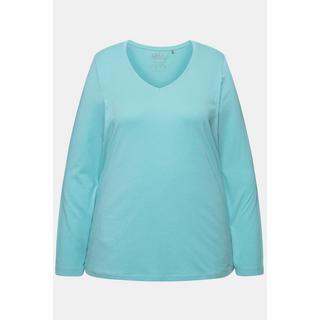 Ulla Popken  Maglia aderente con scollo a V e maniche lunghe 