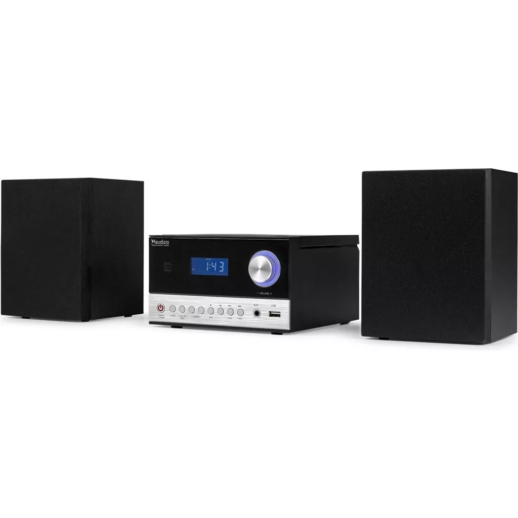 Audizio - Micro-HiFi Anlage Toulon SchwarzSilber, Schwarz
