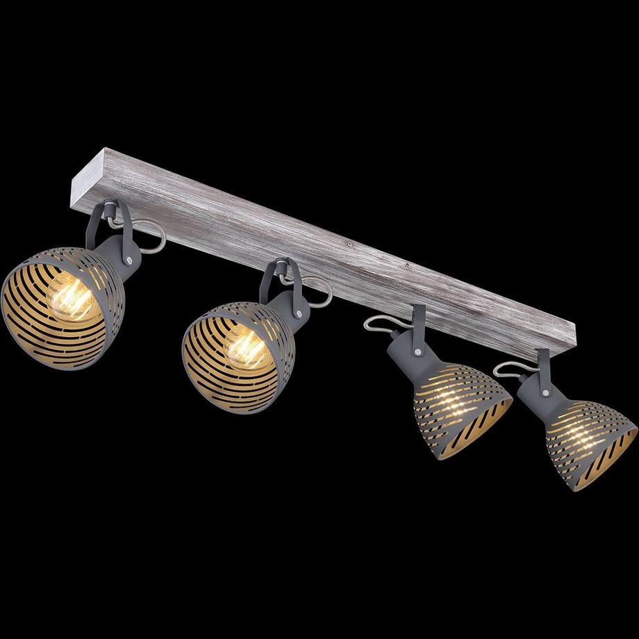 mutoni Spot Mori bois antique blanchi 4xE27  