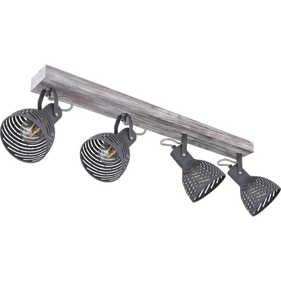 mutoni Spot Mori bois antique blanchi 4xE27  